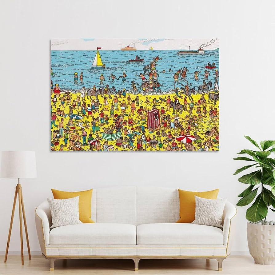 Amazon.co.jp: ウォーリーをさがせ 壁画 キャンバス絵画 アート